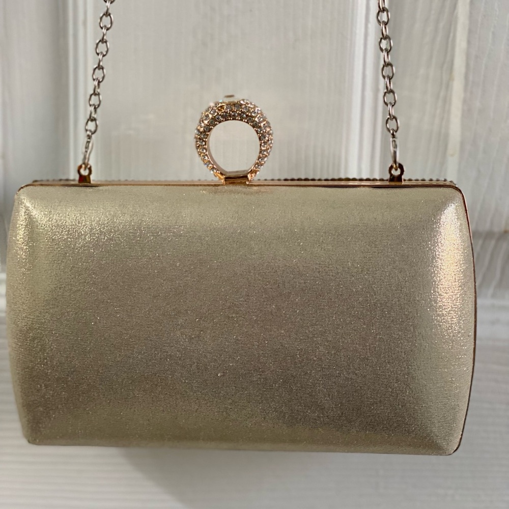 Mini shoulder purse. Beautiful silver rhinestone sparkling, stylish mini purse. - Picture 5 of 6
